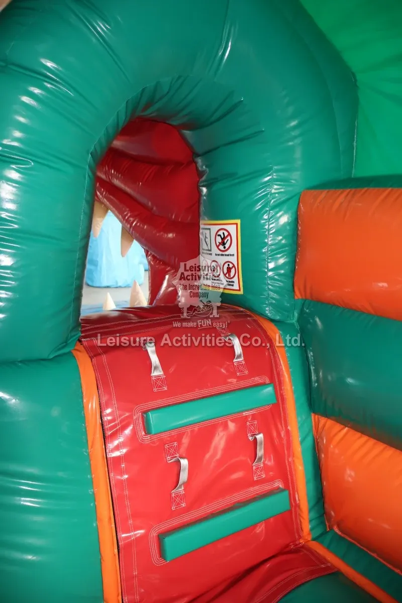 Small Inflatable Multiplay Bouncy Castles T Rex With Slide